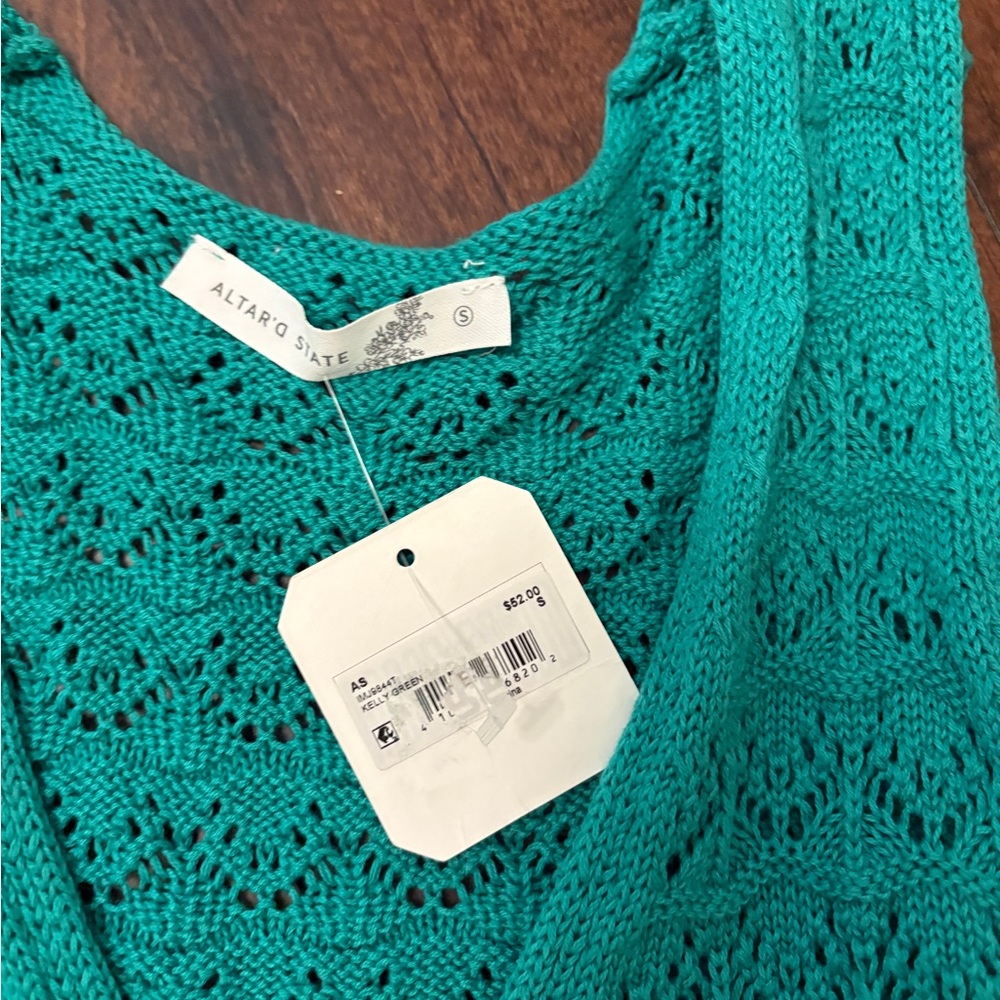 Altar'd State Kelly Green Crocheted Tie Top - Picture 3 of 4